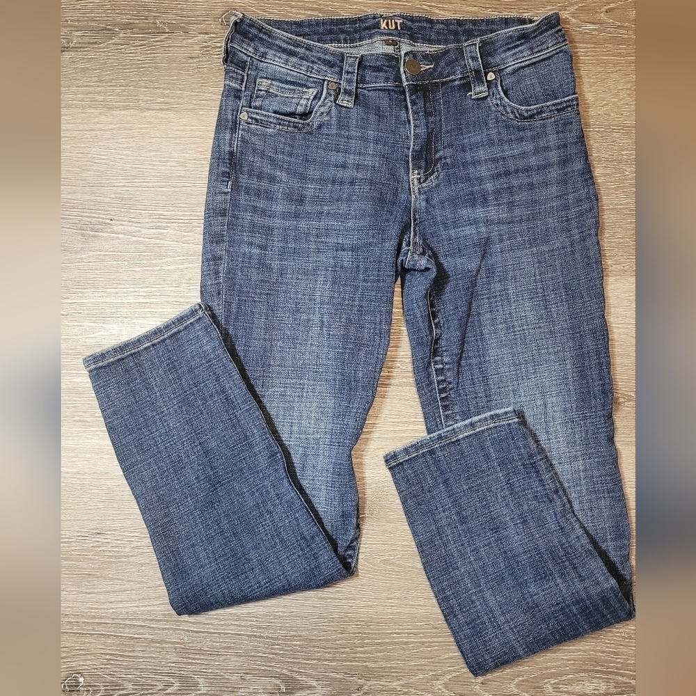 Kut From the Kloth Jeans Womens‎ Dark Blue Straight Leg Mid Rise Jeans Size 4